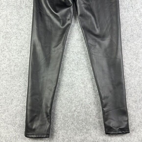 Robert Matthew Faux Leather Pants Womens M Pull On Lined Skinny City Whimsy Goth - Picture 7 of 14